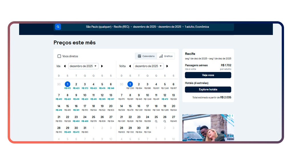 Passagens para o Nordeste