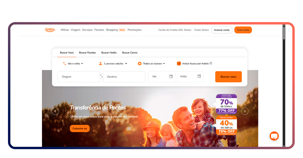 Acumular pontos com compras online