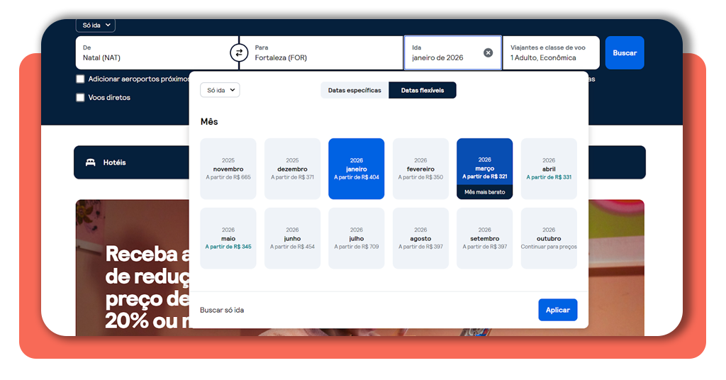 Assentos não vendidos