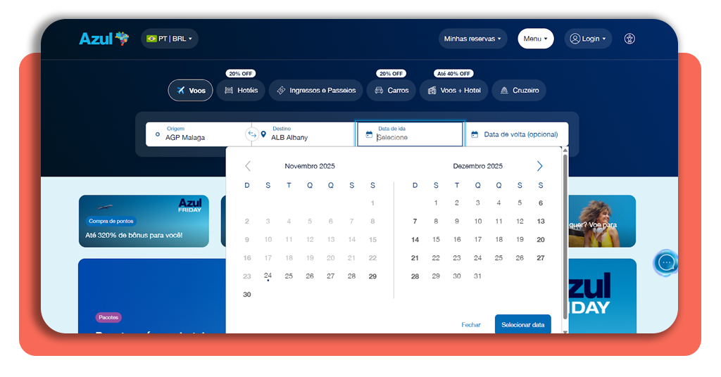 Ofertas Azul Linhas Aéreas