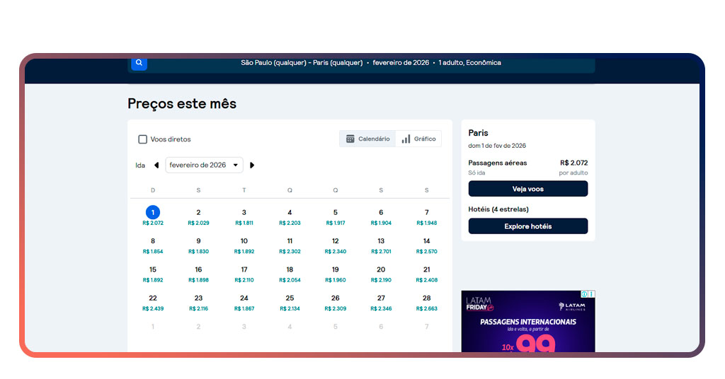 Passagens relâmpago para a Europa