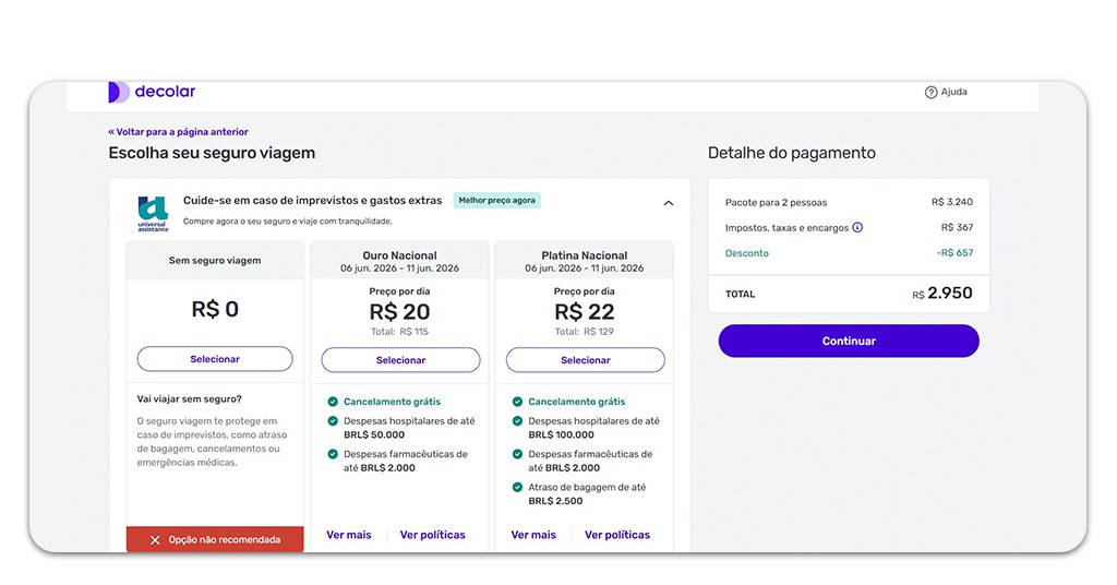 Pacote completo para Fortaleza