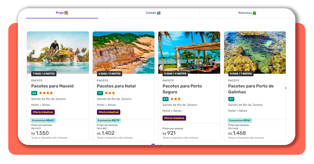 Pacotes de viagem com desconto