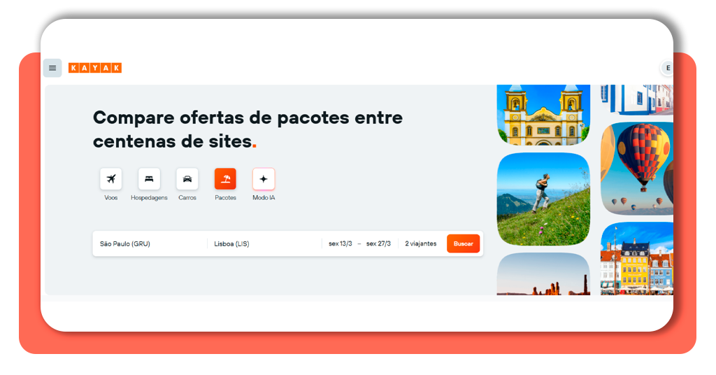 Pacotes de viagem na KAYAK