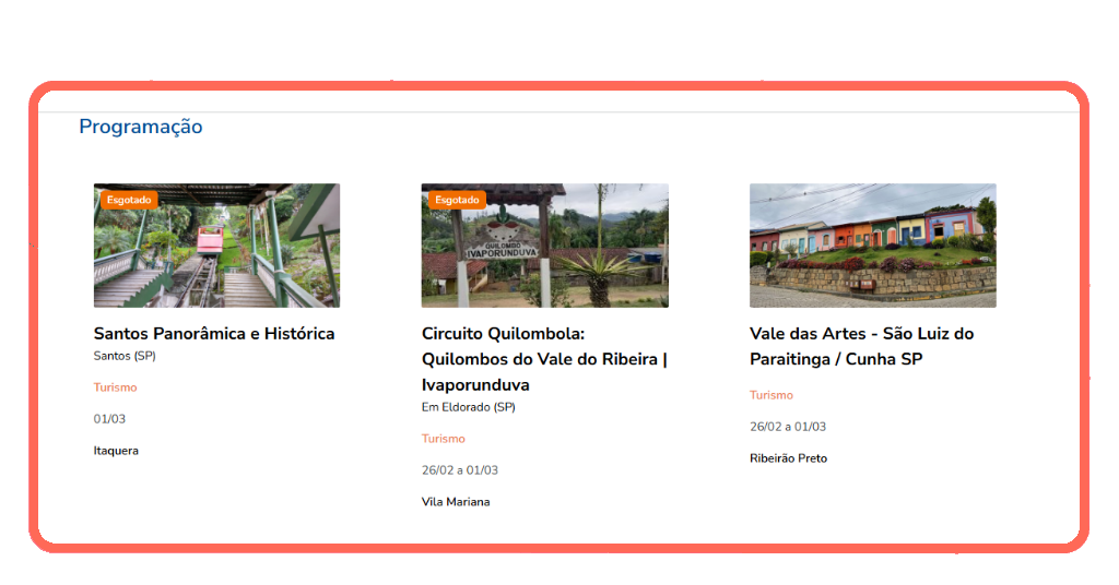Pacotes do SESC