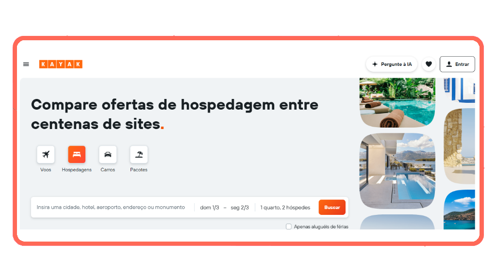 Preços de hotéis para finais de semana