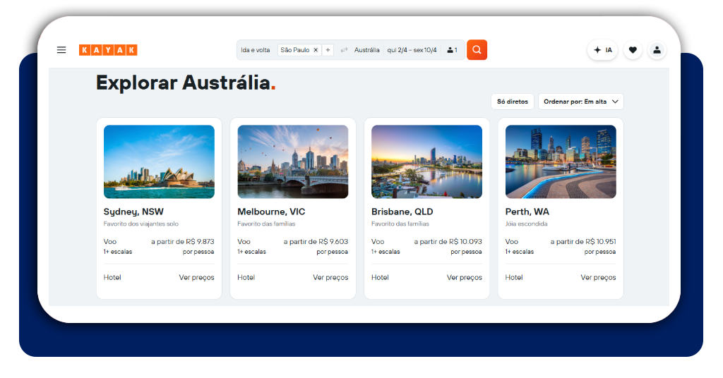 Passagens aéreas baratas para a Austrália