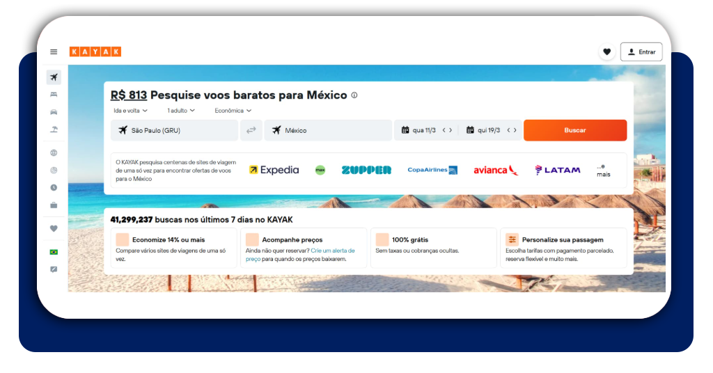 Passagem barata para o México