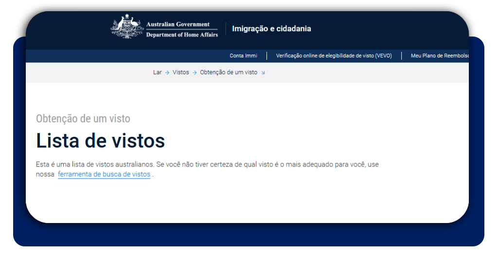 Visto australiano de turismo
