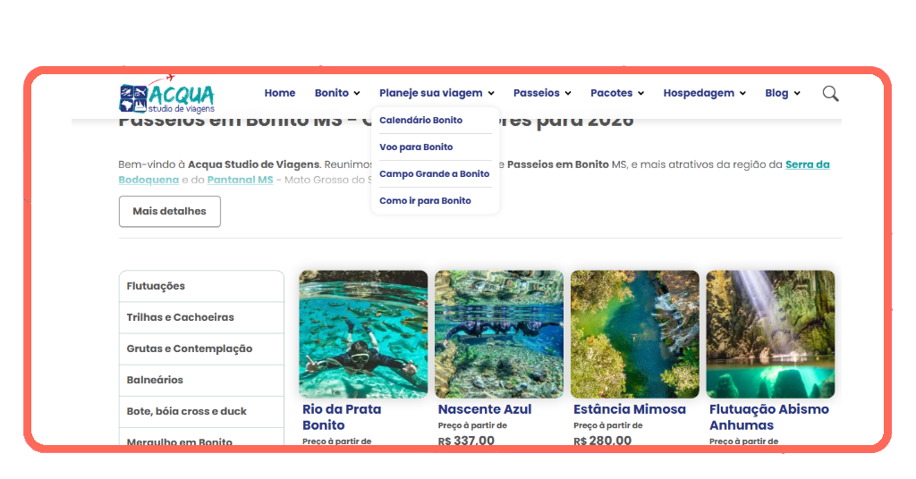 passeios em Bonito