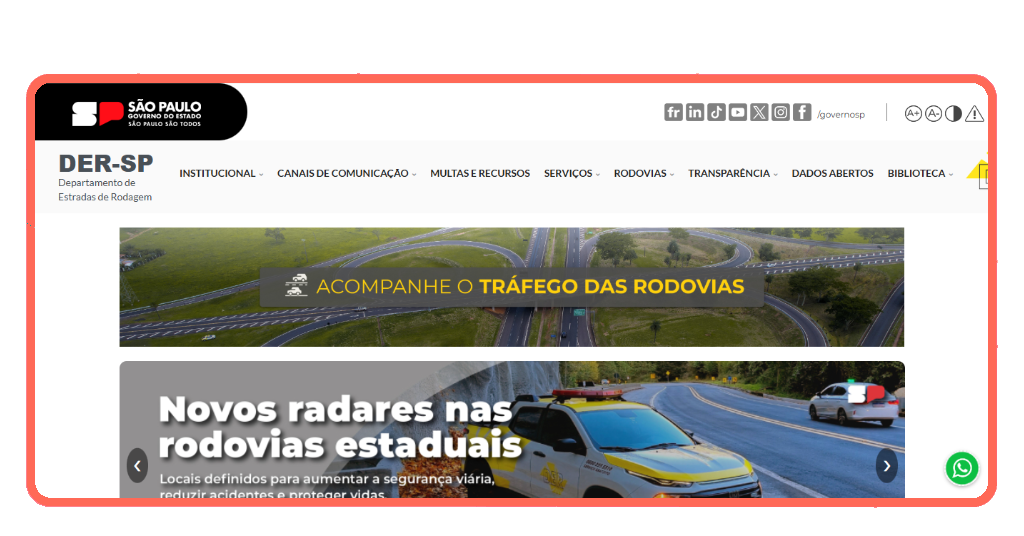 trânsito na estrada