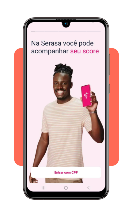 Tela inicial do app Serasa mostrando campo para inserir CPF