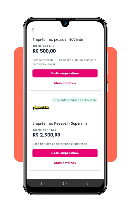 Tela do Serasa mostrando ofertas de empréstimo FGTS disponíveis