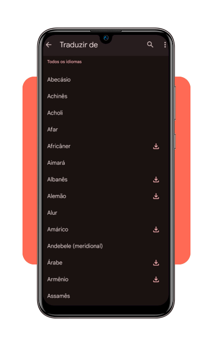 Lista de idiomas disponíveis no Google Tradutor