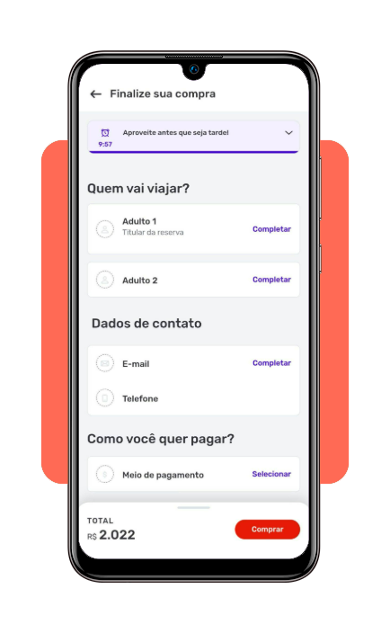Passo 5: finalize a reserva no app