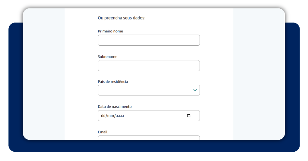 Formulário de cadastro do Santander Open Academy com campos para dados pessoais