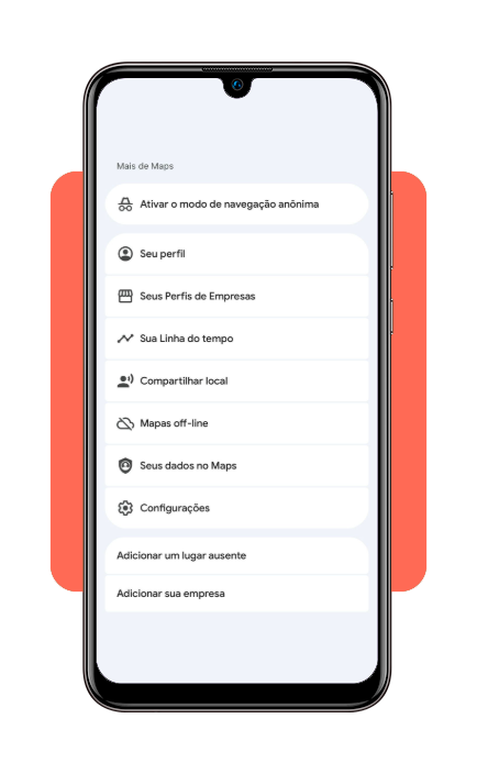 Menu de mapas offline no Google Maps