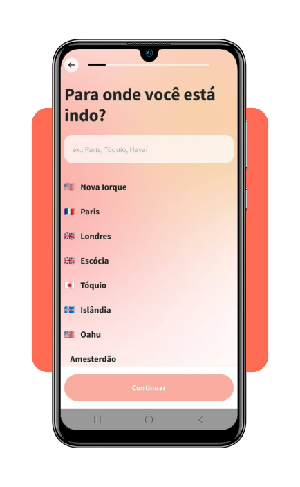 Selecionando a Tailândia como destino no Wanderlog