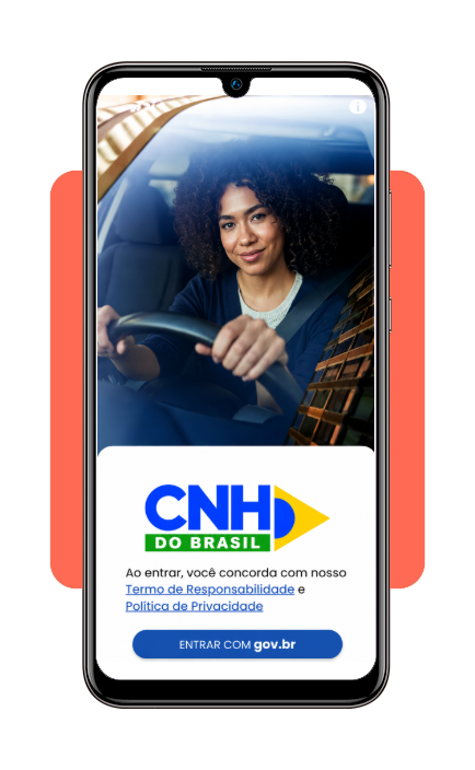 Tela de login com conta Gov.br no aplicativo CNH do Brasil