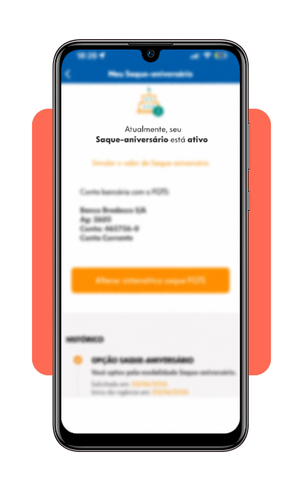 Seção saque-aniversário no app FGTS